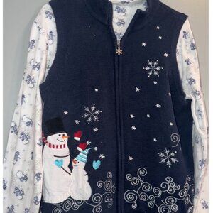 90s Christmas sweater vest and turtle neck. Womens large. Croft & Barrow and Chr